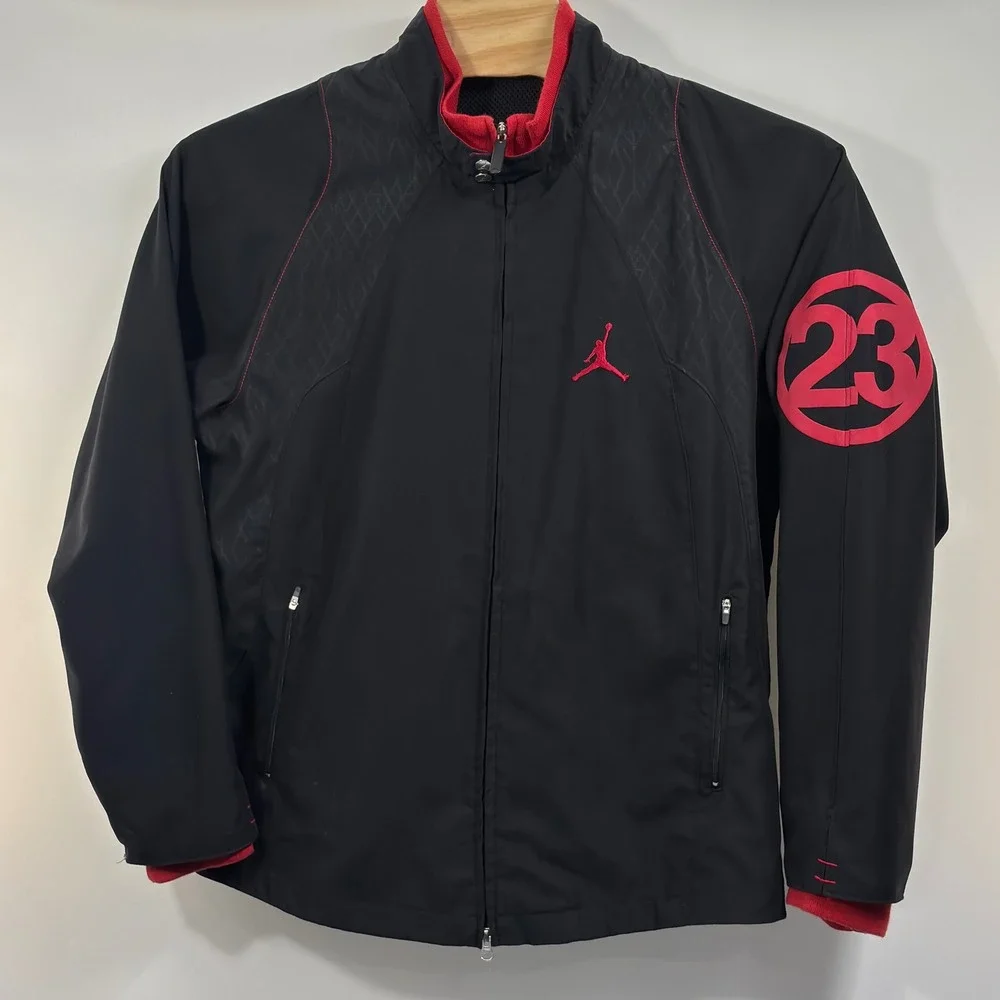 Air Jordan 23 Jacket Men L Black Red 23rd Anniversary Full Zip 253141-010